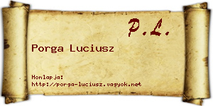 Porga Luciusz névjegykártya